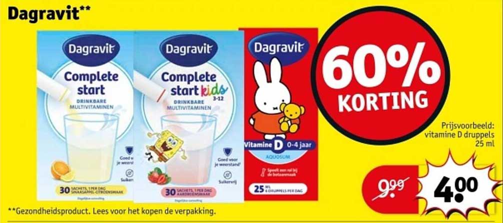 Dagravit Complete start en Complete kids 3-12 jaar met 60% korting