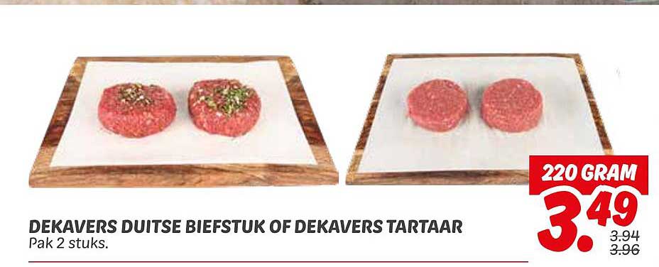 DEKAVERS DUITSE BIEFSTUK OF DEKAVERS TARTAAR - Pak 2 stuks.