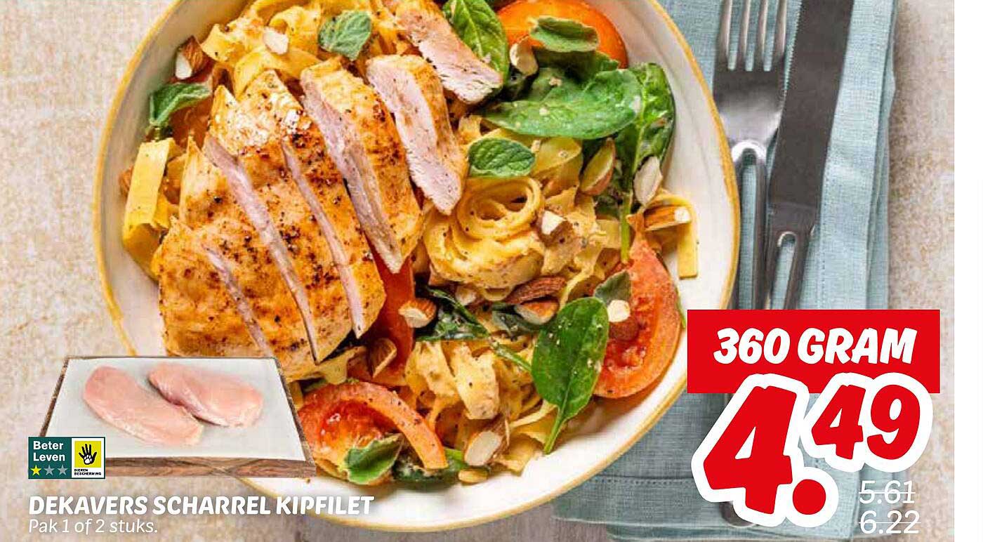DEKAVERS SCHARREL KIPFILET Pak 1 of 2 stuks.
