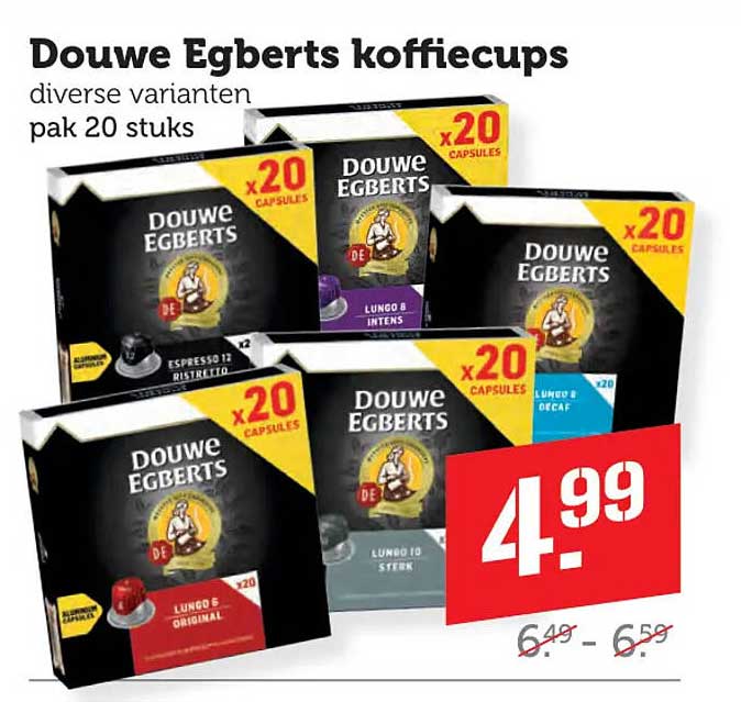 Douwe Egberts koffiecups diverse varianten pak 20 stuks