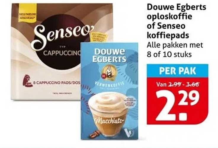 Douwe Egberts oploskoffie of Senseo koffiepads