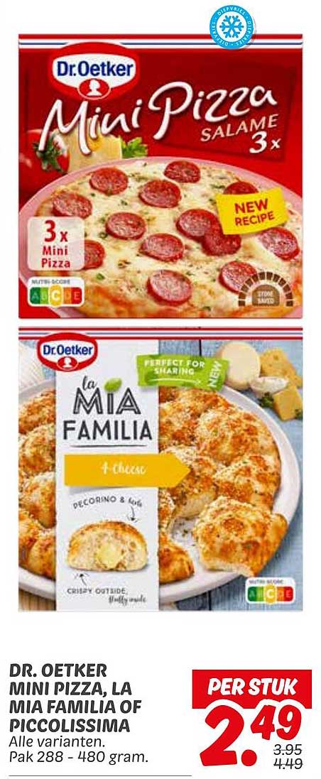 DR. OETKER MINI PIZZA, LA MIA FAMILIA OF PICCOLISSIMA