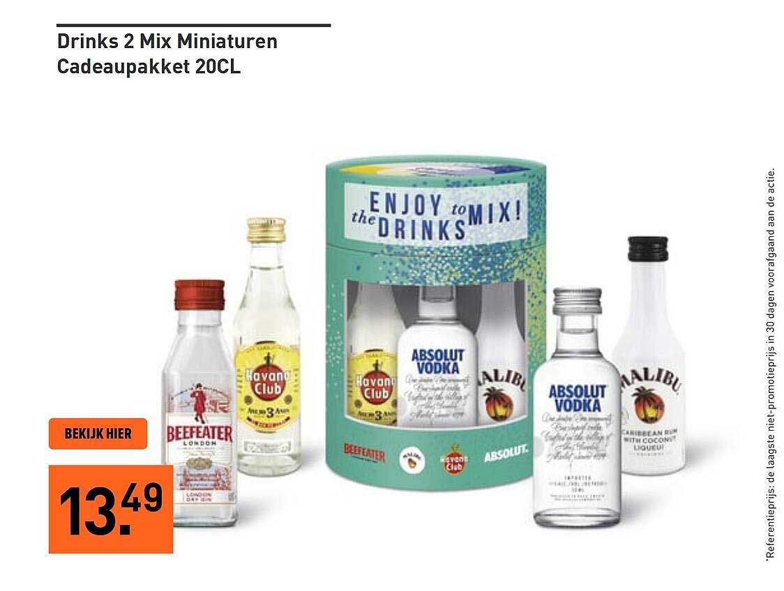 Drinks 2 Mix Miniaturen Cadeaupakket 20CL