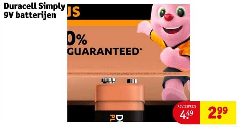 Duracell Simply 9V batterijen