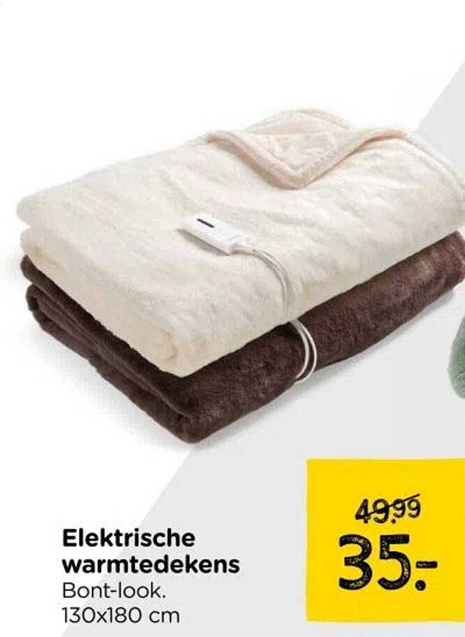 Elektrische warmtedekens Bont-look. 130x180 cm.