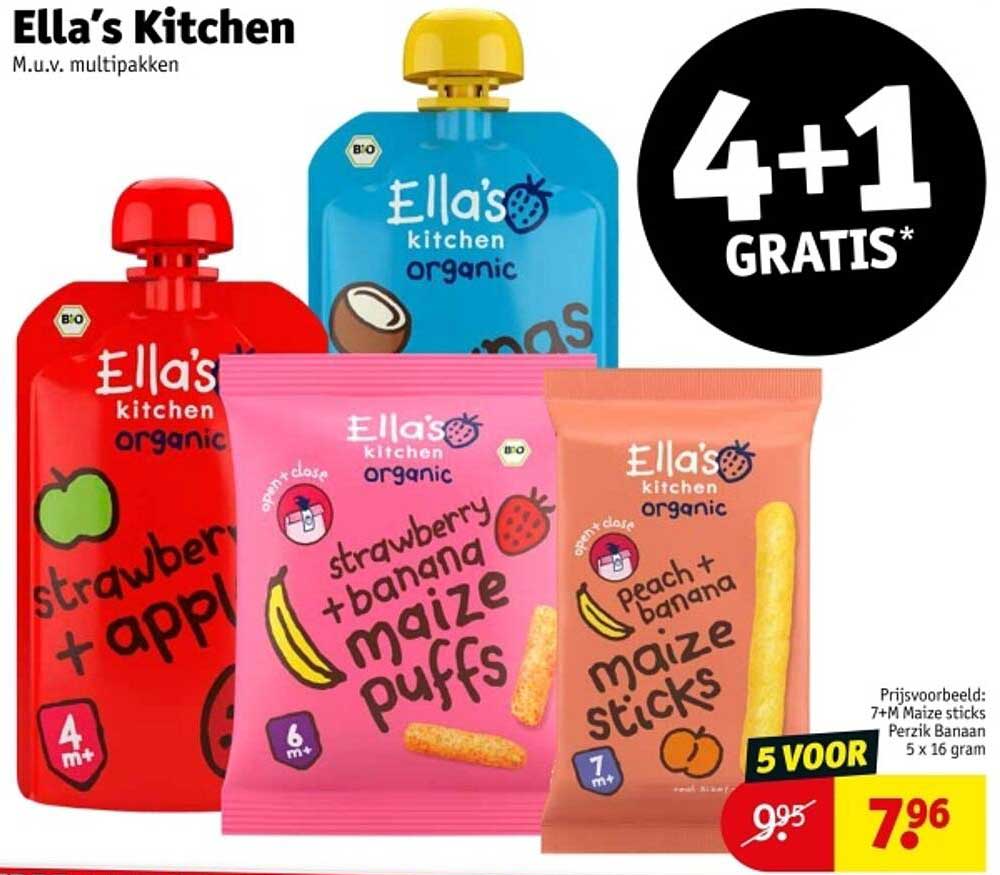 Ella’s Kitchen Organische Puree en Maïssticks 5 voor 7,96