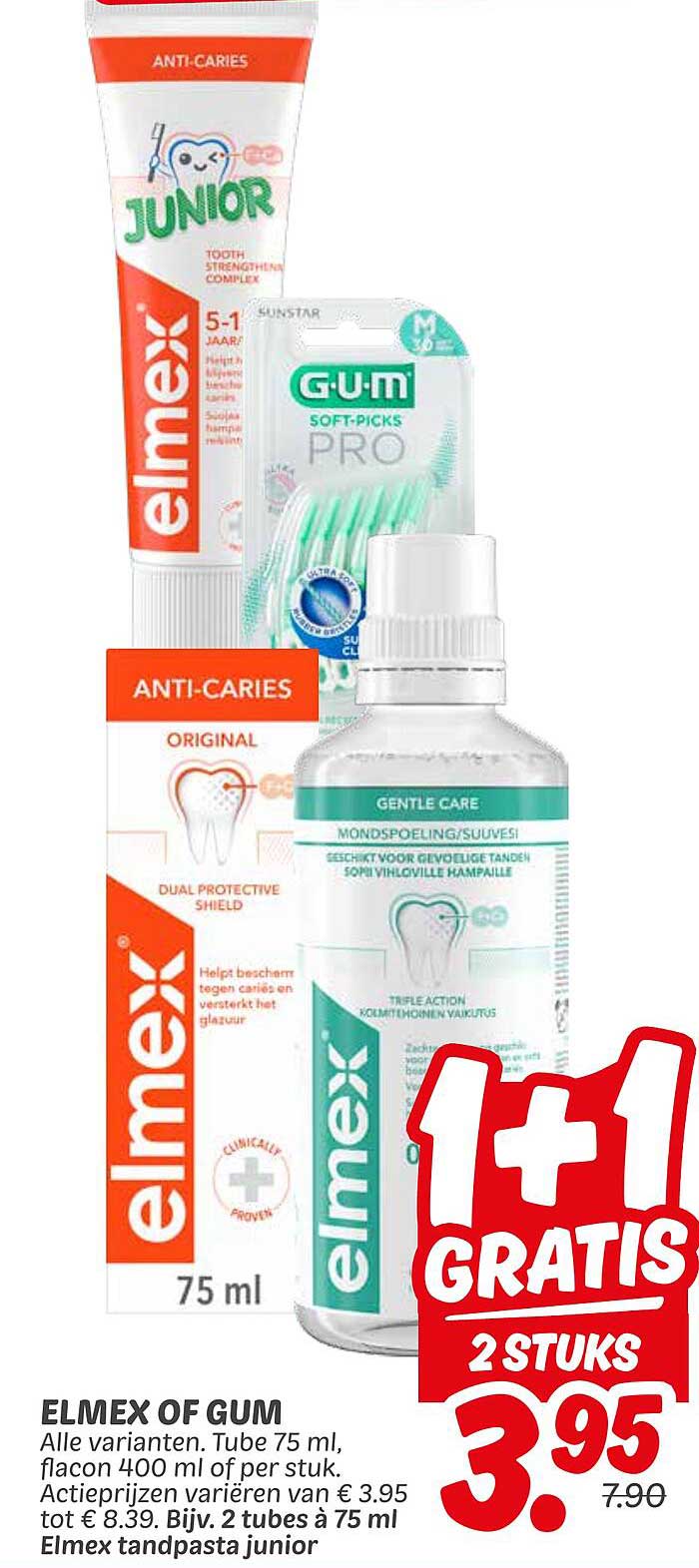 ELMEX OF GUM Alle varianten. Tube 75 ml, flacon 400 ml of per stuk.