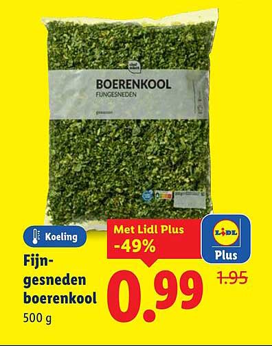 Fijn-gesneden boerenkool