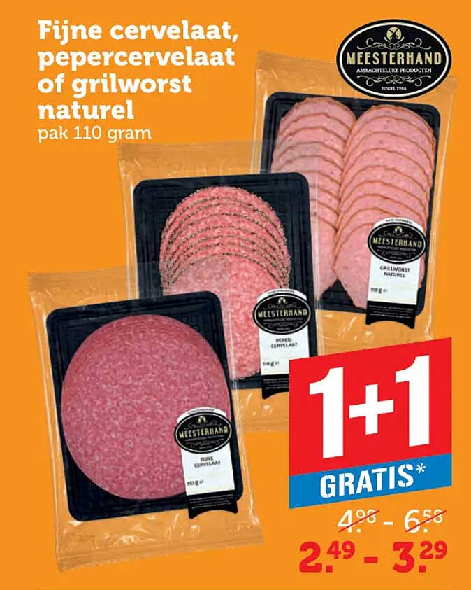 Fijne cervelaat, pepercervelaat of grillworst naturel