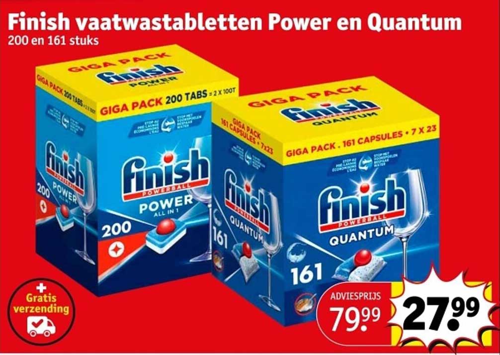 Finish vaatwastabletten Power en Quantum