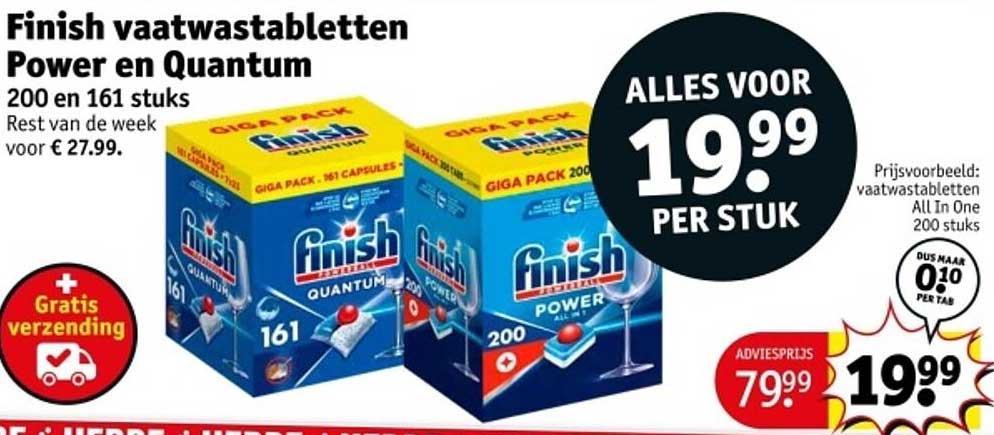 Finish vaatwastabletten Power en Quantum