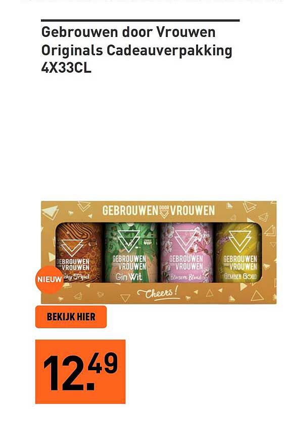 Gebrouwen door Vrouwen Originals Cadeauverpakking 4X33CL