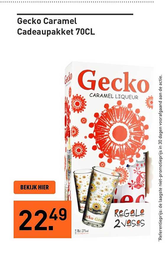 Gecko Caramel Cadeaupakket 70CL