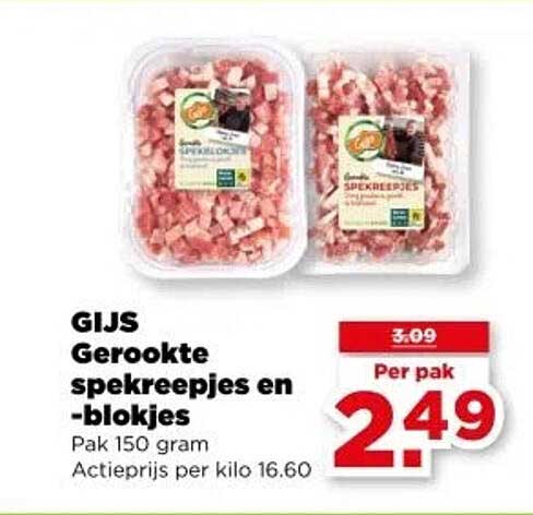 GIJS Gerookte spekreepjes en -blokjes