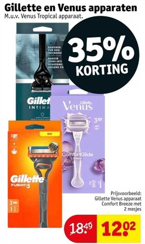 Gillette en Venus apparaten. M.u.v. Venus Tropical apparaat.