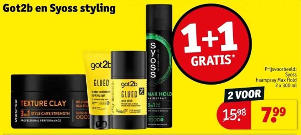 Got2b en Syoss styling 1+1 GRATIS