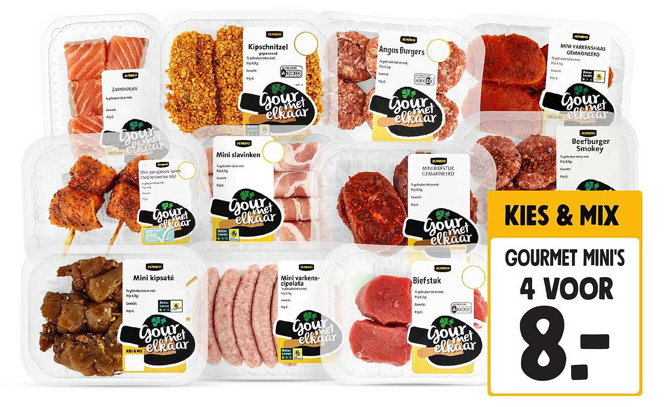 Gourmet Mini's 4 Voor 8.-