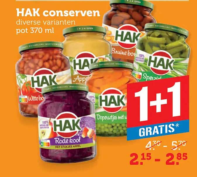 HAK conserven diverse varianten pot 370 ml