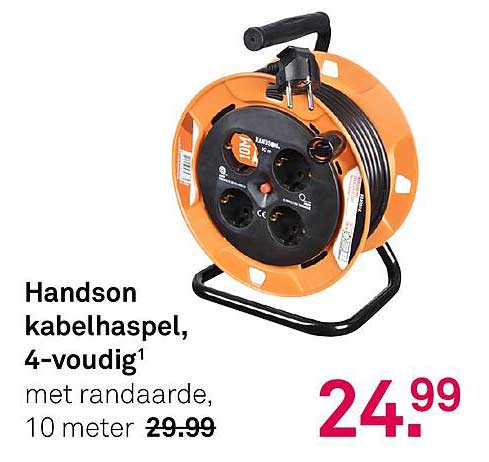 Handson kabelhaspel, 4-voudig