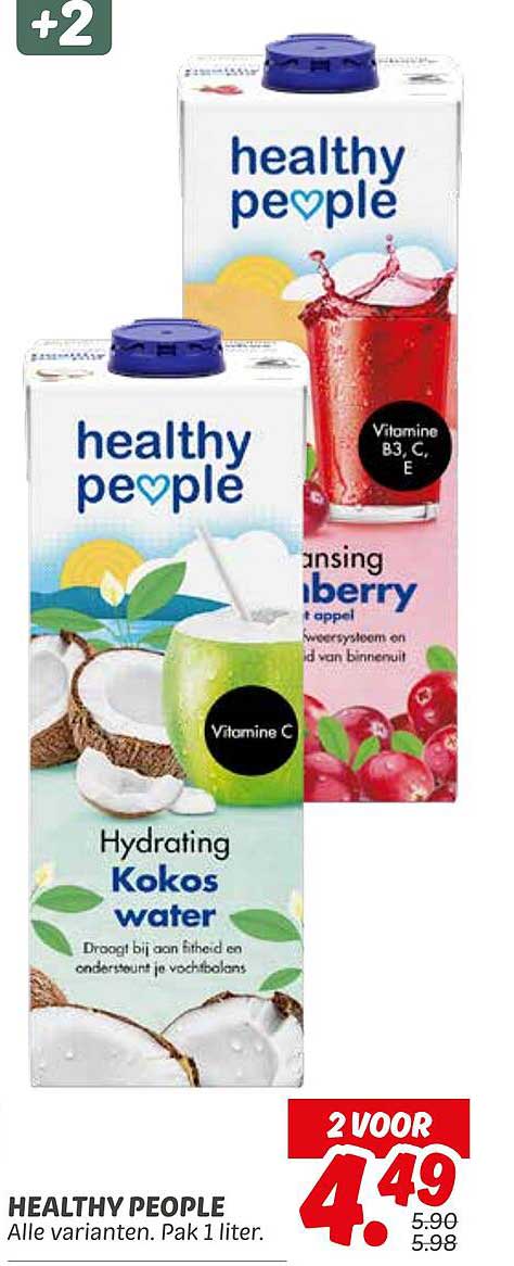 HEALTHY PEOPLE Alle varianten. Pak 1 liter.