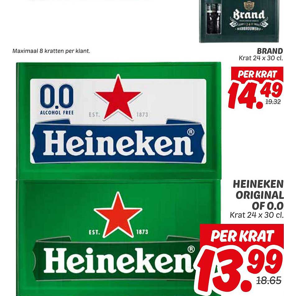 HEINEKEN ORIGINAL OF 0.0 - Krat 24 x 30 cl.