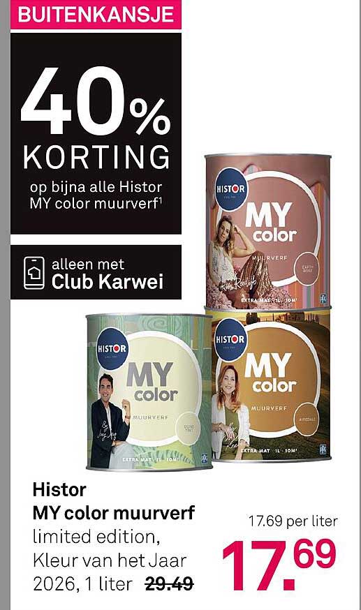 Histor MY color muurverf limited edition, Kleur van het Jaar 2026, 1 liter