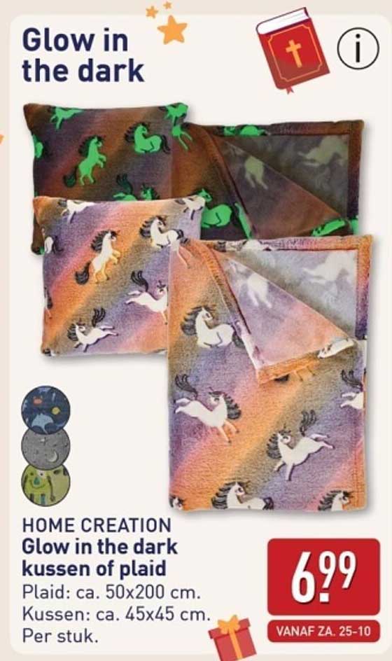 HOME CREATION Glow in the dark kussen of plaid