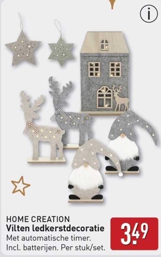 HOME CREATION Vilten ledkerstdecoratie