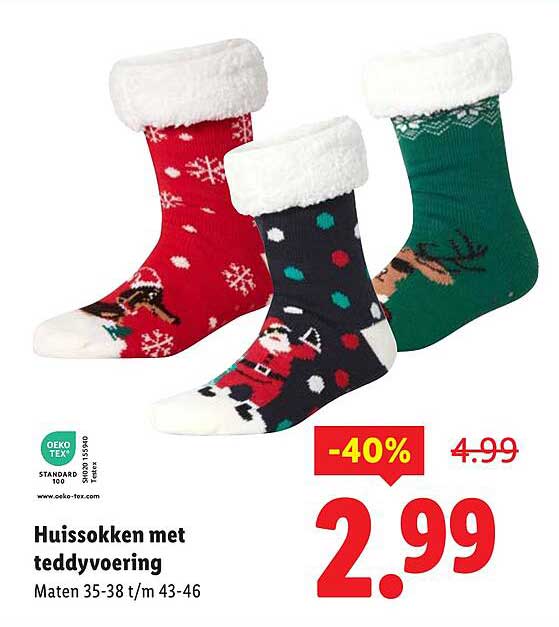 Huissokken met teddymvoering