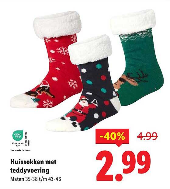 Huissokken met teddyvoering