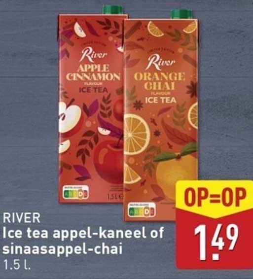 Ice tea appel-kaneel of sinaasappel-chai 1.5 l