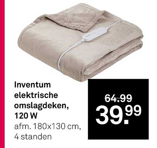 Inventum elektrische omslagdeken, 120 W