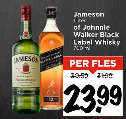 Jameson 1 liter of Johnnie Walker Black Label Whisky 700 ml