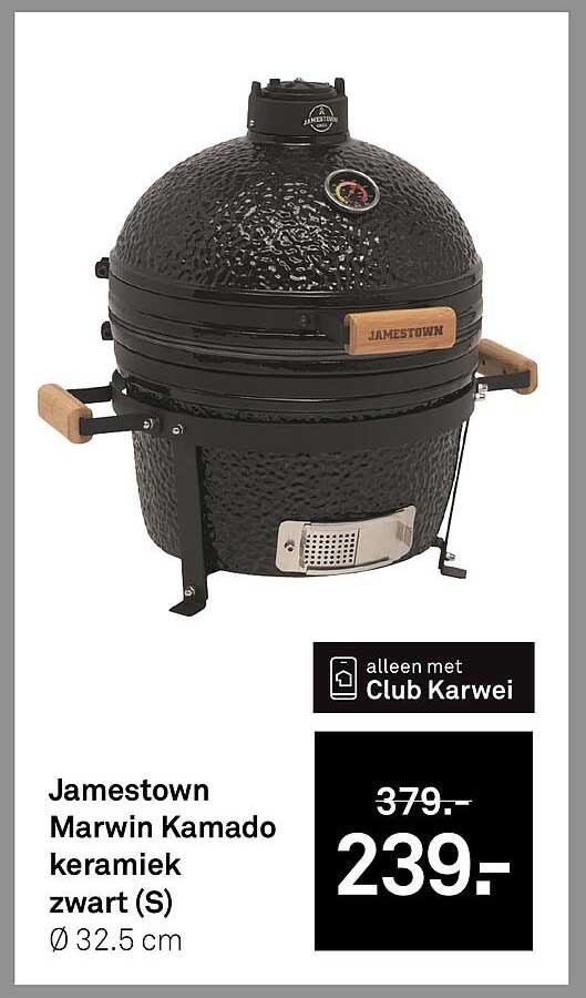 Jamestown Marwin Kamado keramiek zwart (S)