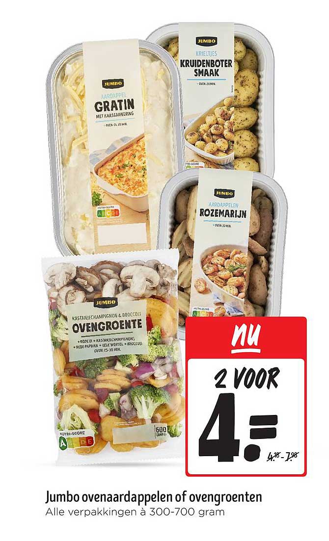 Jumbo ovenaardappelen of ovengroenten