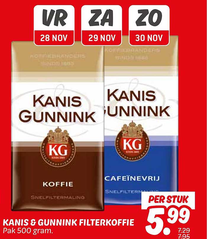 KANIS & GUNNINK FILTERKOFFIE Pak 500 gram