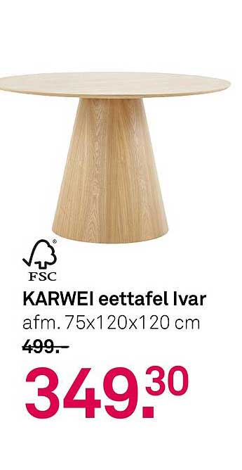 KARWEI eettafel Ivar afm. 75x120x120 cm