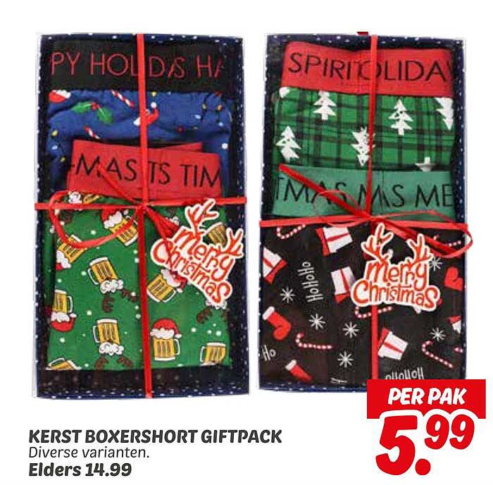KERST BOXERSHORT GIFTPACK
