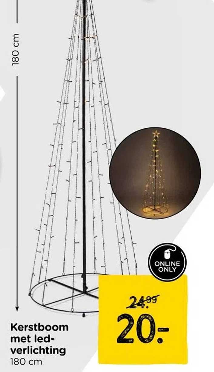 Kerstboom met led-verlichting 180 cm