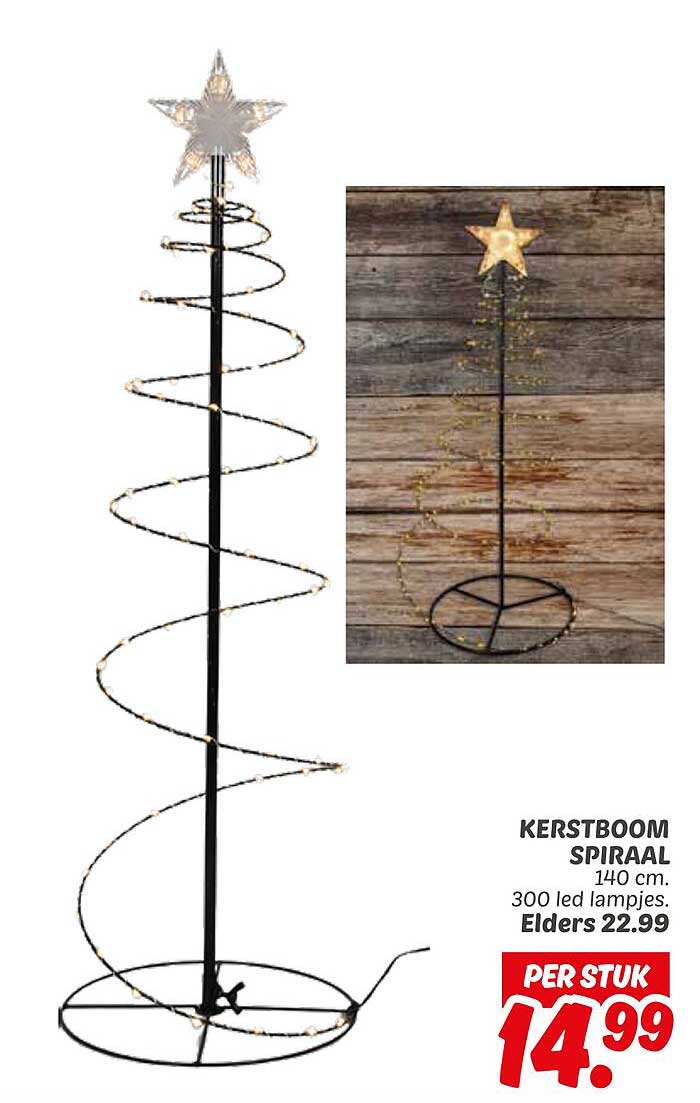 KERSTBOOM SPIRAAL 140 cm. 300 led lampjes. Elders 22.99