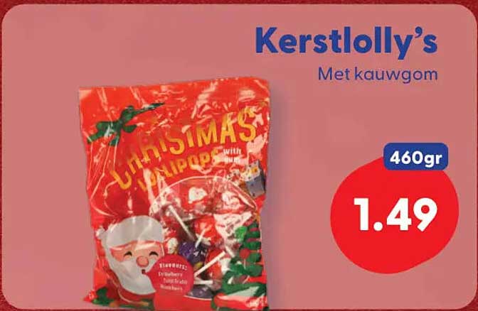 Kerstlolly's Met kauwgom