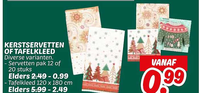 KERSTSERVETTEN OF TAFELKLEED