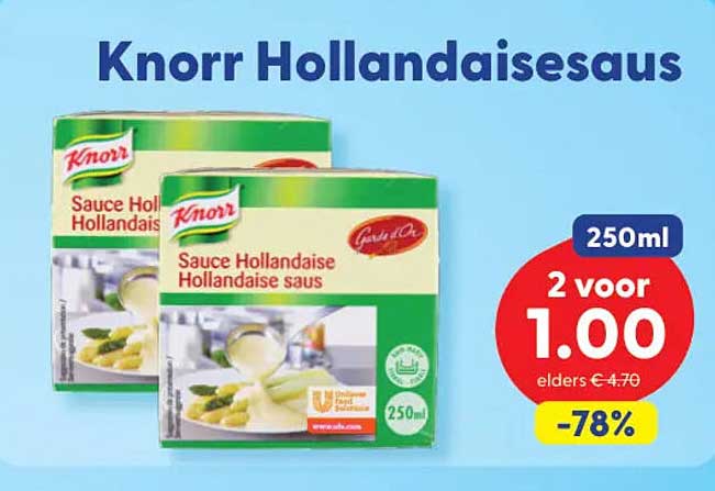 Knorr Hollandaise saus 250ml 2 voor 1,00