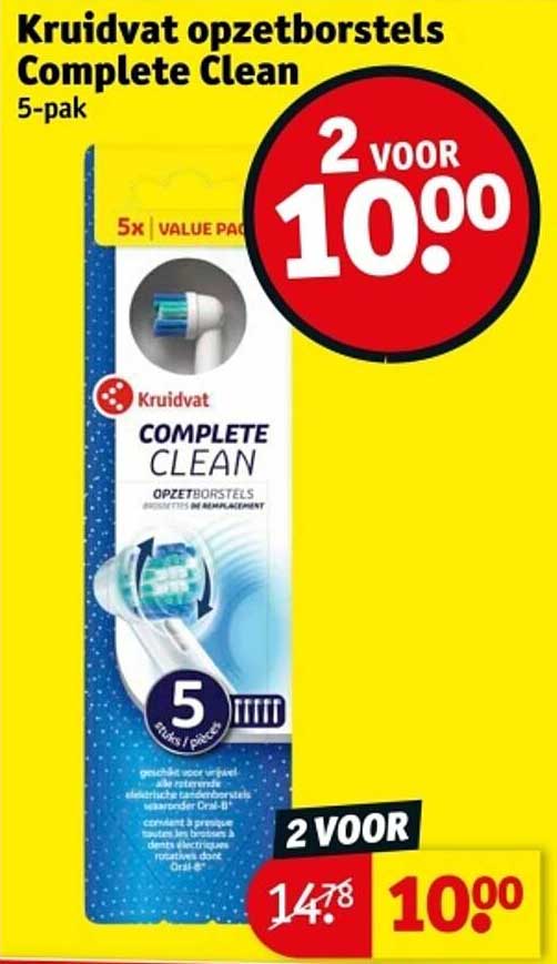 Kruidvat opzetborstels Complete Clean 5-pak