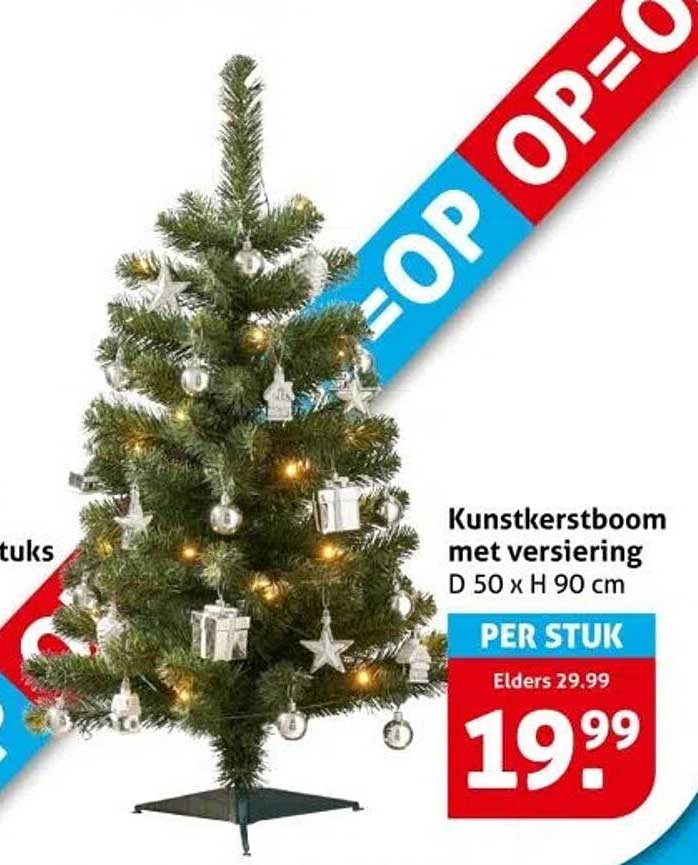 Kunstkerstboom met versiering D 50 x H 90 cm