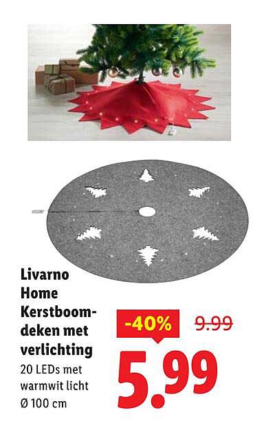 Livarno Home Kerstboomdeken met verlichting