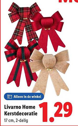 Livorno Home Kerstdecoratie 17 cm, 2-delig