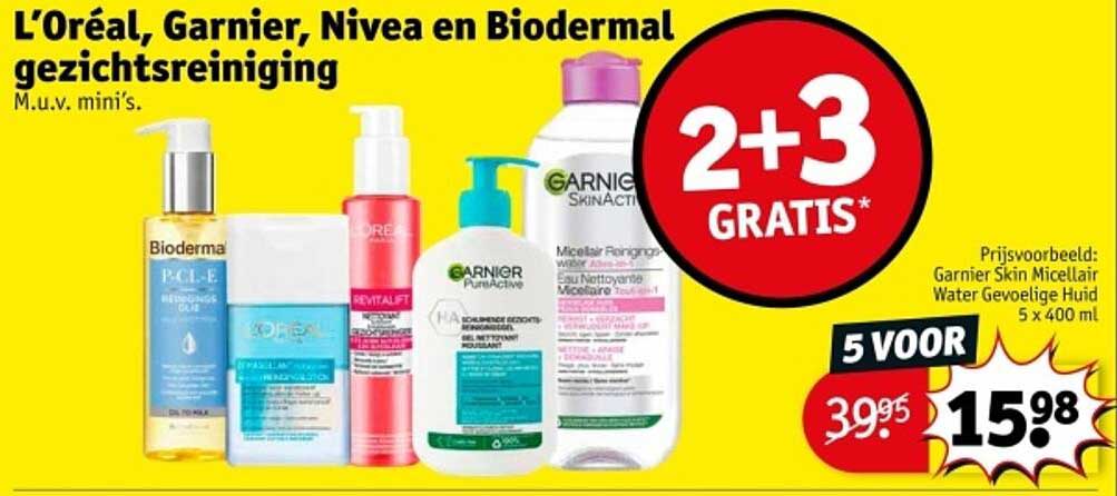 L’Oréal, Garnier, Nivea en Biodermal gezichtsreiniging