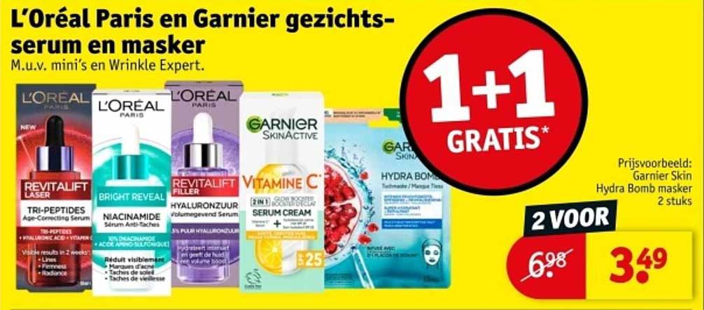 L’Oréal Paris en Garnier gezichts-serum en masker