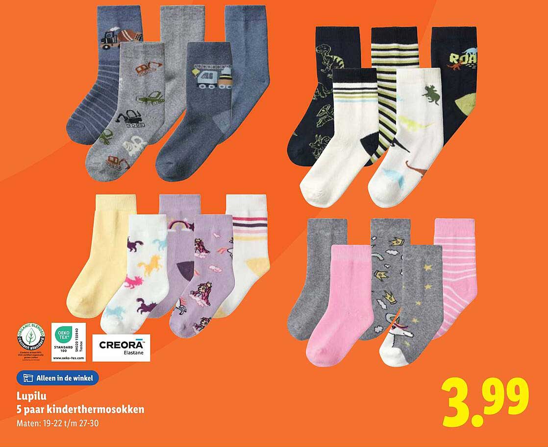 Lupilu 5 paar kinderthermosokken